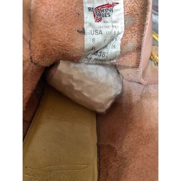 Red Wing 3387 Rose Pink Leather Lace Up Work Boots Women's Sz 8M US/38.5EU USA - Picture 9 of 16